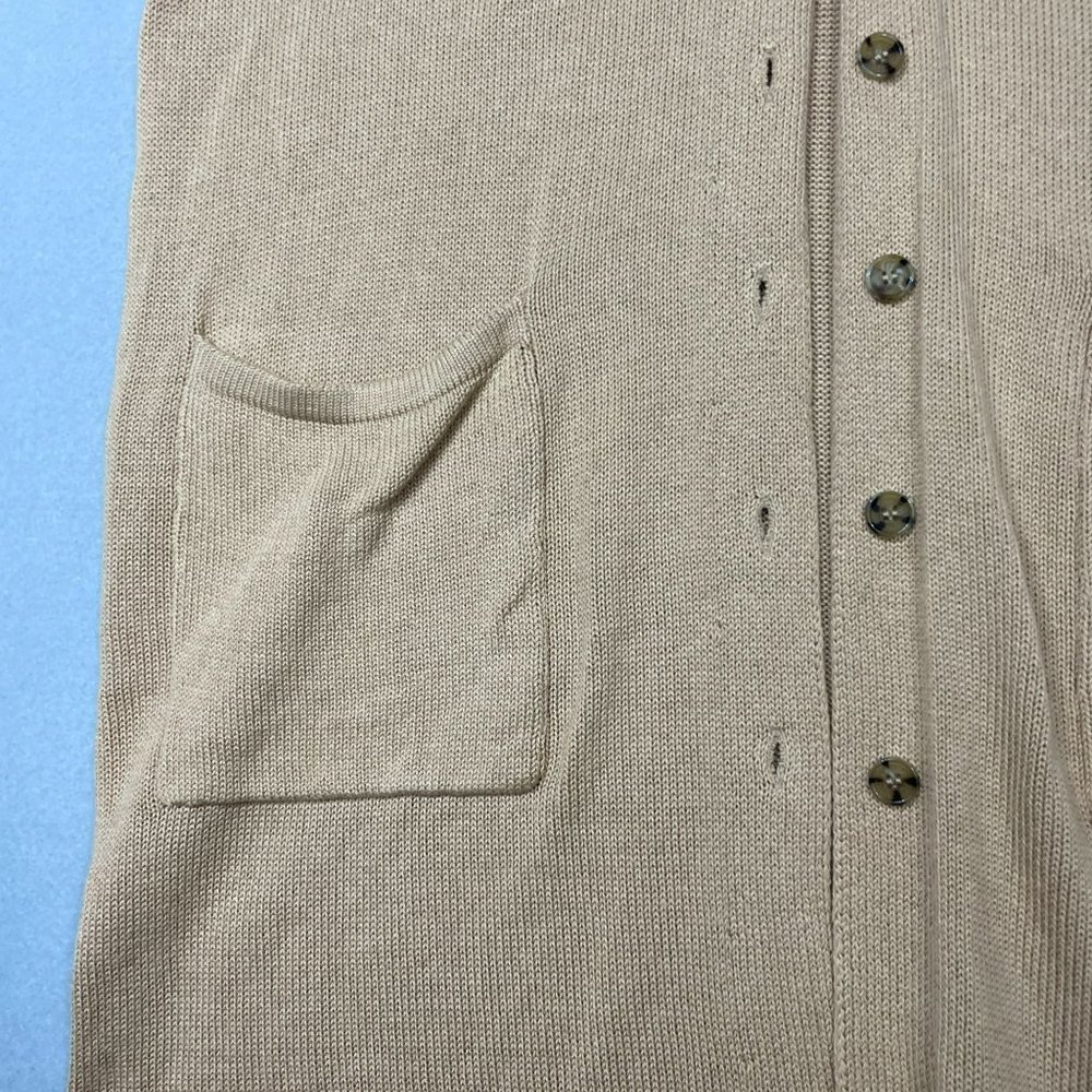 Elizabeth & James Long Duster Cardigan Womens M Camel Tan Button Kimono Sleeve - Picture 5 of 8